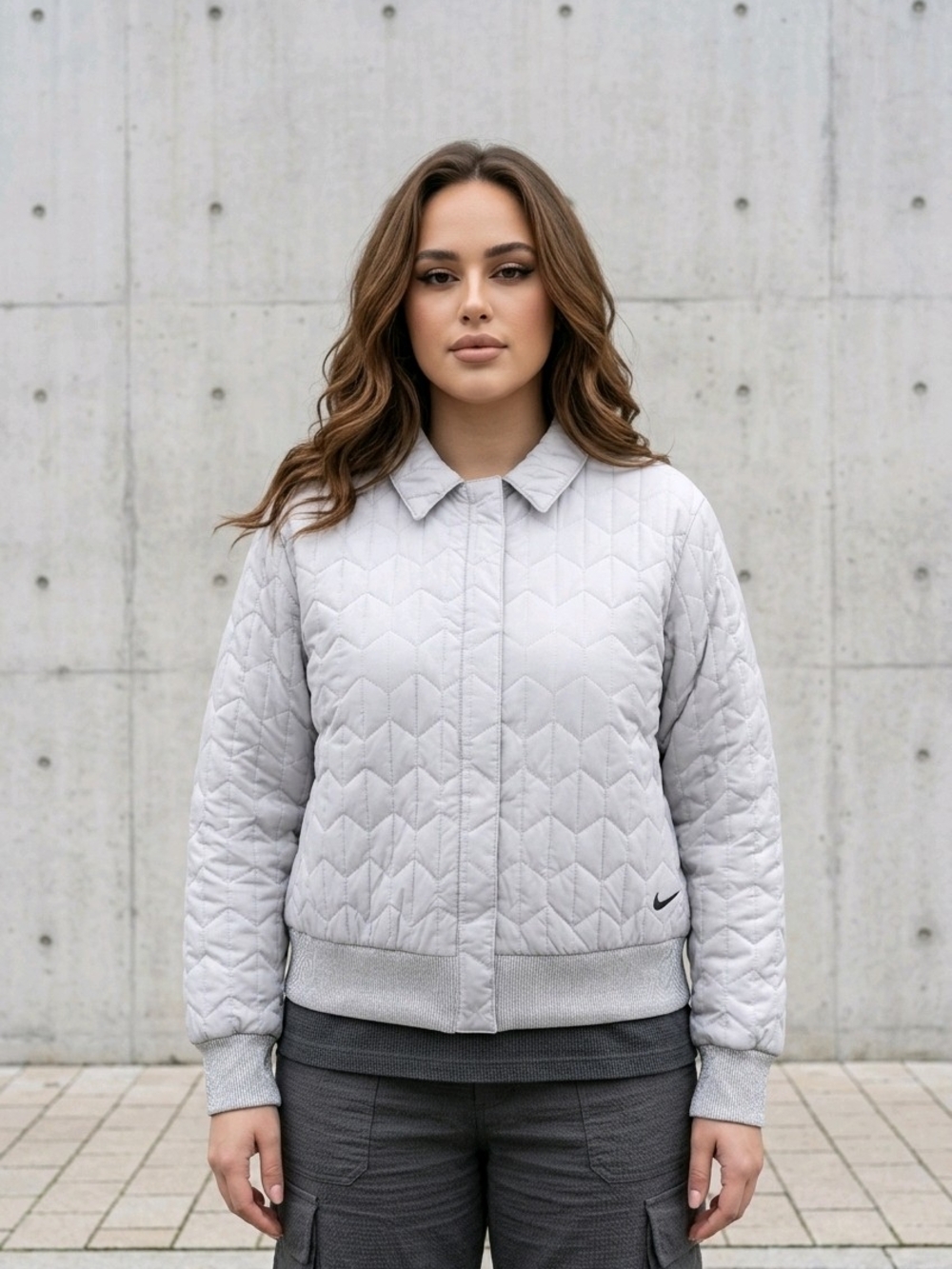 Nike Women's 1X Quilted Bomber Jacket in Light Mint